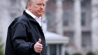 President Donald Trump departs the White House