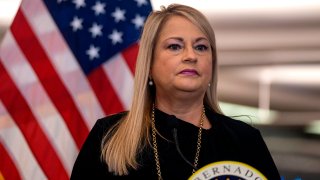 Puerto Rico Governor Wanda Vazquez Garced speaks during a press conference to announce strict new rules for all passengers flying into Puerto Rico to curb coronavirus cases in San Juan, Puerto Rico, on June 30, 2020.