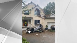 Car into Second Floor of Long Island Home