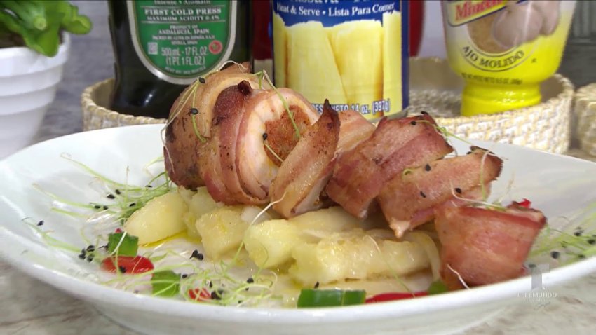 Cocina al día: Pechuga envuelta en bacon con mojo de Yuca