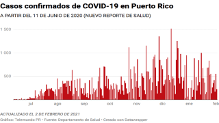 El Departamento de Salud reporta hoy, 2 de febrero, nuevos 225 casos confirmados de COVID-19 en Puerto Rico.