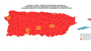 73 municipios en nivel rojo, según el informe semanal del Sistema de Vigilancia del Departamento de Salud.