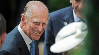 In this July 6, 2010 file photo, Prince Philip, the Duke of Edinburgh, is greeted during his visit to the British Garden at Hanover Square in New York.