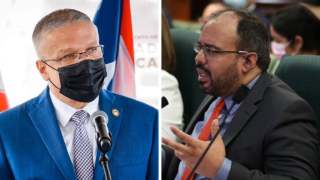 El secretario del Departamento de Seguridad Pública (DSP), Alexis Torres, y el secretario del Departamento de Educación, Eliezer Ramos.