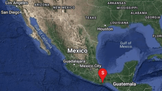 Vista de la ubicación del sismo ocurrido en Oaxaca, México.