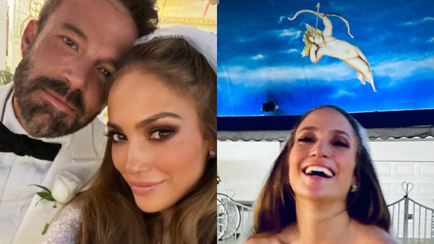 Primeras imágenes: JLo y Ben Affleck se casan en Las Vegas