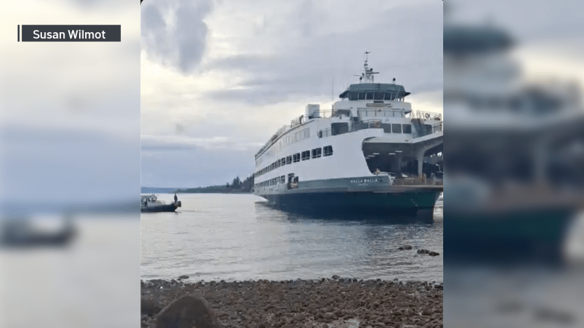 Authorities in Washington state say a passenger ferry carrying hundreds of people has run aground near Bainbridge Island west of Seattle, but there are no immediate reports of injuries or contamination.