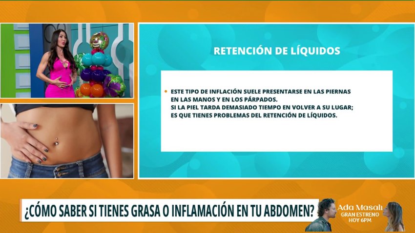 Acumulación de grasa e inflamación en el abdomen