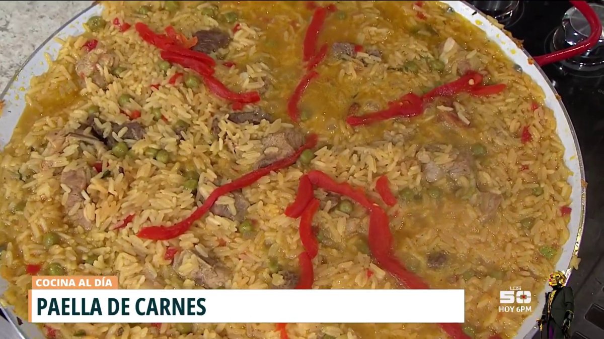 Cocina al día Paella de carnes Telemundo Puerto Rico