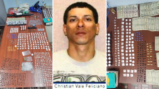 Christian Manuel Vale Feliciano, de 35 años y el material que le ocuparon