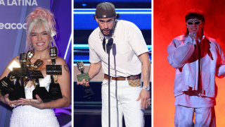 Karol G, Bad Bunny y Peso Pluma en los Premios Billboard de la Música Latina 2023.