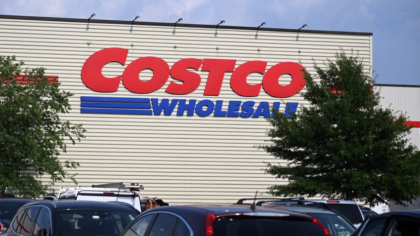 A Costco Wholesale warehouse sign is seen outside of a store in Silver Spring, Maryland, on August 5, 2023. (Photo by Mandel NGAN / AFP) (Photo by MANDEL NGAN/AFP via Getty Images)