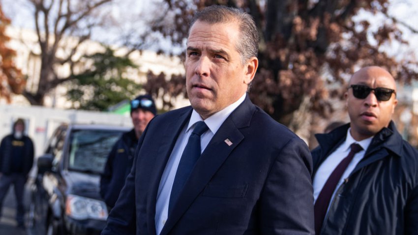 UNITED STATES – DECEMBER 13: Hunter Biden, the son of President Joe Biden, is seen after making a statement during a news conference outside the U.S. Capitol about testifying publicly to the House Oversight and Accountability Committee on Wednesday, December 13, 2023. (Tom Williams/CQ-Roll Call, Inc via Getty Images)