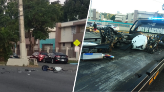 Debido al impacto la motora se rompió por la mitad.