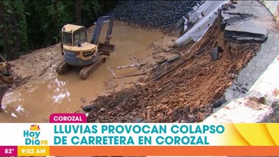 Intensas lluvias causan colapso de carretera en Corozal