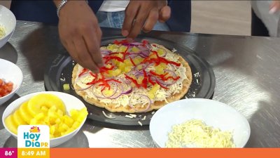 Sazón al día | Pizza tropical en masa de coliflor