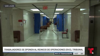 Indignados empleados del tribunal de San Juan durante reinicio de operaciones