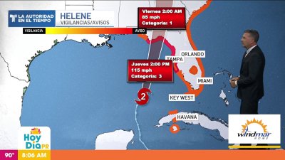 Huracán Helene se intensifica a categoría 2