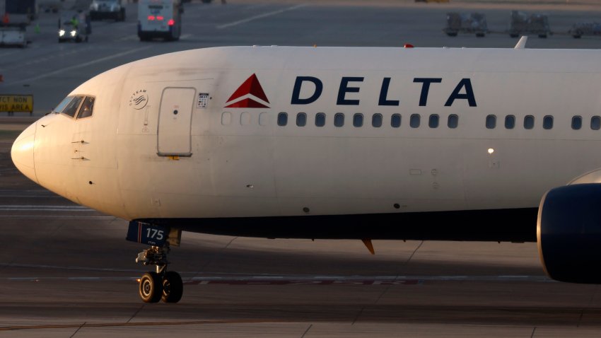 LOS ANGELES, CALIFORNIA – SEPTEMBER 1: A Delta Air Lines Boeing 767 taxis at Los Angeles International Airport after arriving from New York on September 1, 2024 in Los Angeles, California.  (Photo by Kevin Carter/Getty Images)