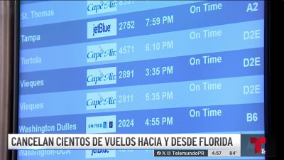 Cancelan cientos de vuelos hacia y desde Florida