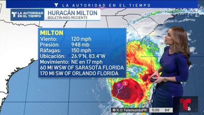 Huracán Milton llegará a Florida como categoría 3