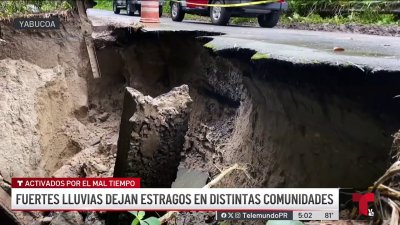 Intensas lluvias empeoran enorme derrumbe en Yabucoa