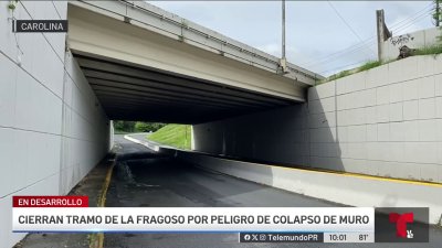 Cierran tramo de la Baldorioty ante posible colapso de muro