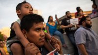 NASHVILLE, TN – MAY 31: Immigrant families and activists rally outside the Tennessee State Capitol against HB 2315, a bill recently passed as law that will prohibit sanctuary city policies in the state, May 31, 2018 in Nashville, Tennessee. The legislation, which will take effect at the beginning of 2019, will require local law enforcement to comply with U.S. Immigration and Customs Enforcement (ICE) requests to hold immigrants for purposes of deportation (Photo by Drew Angerer/Getty Images)