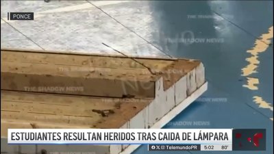 Estudiantes levemente heridos tras caer lámpara de una cancha