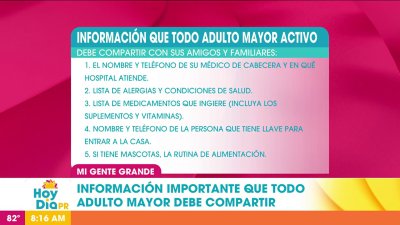 Adulto mayor activo: información que debe compartir