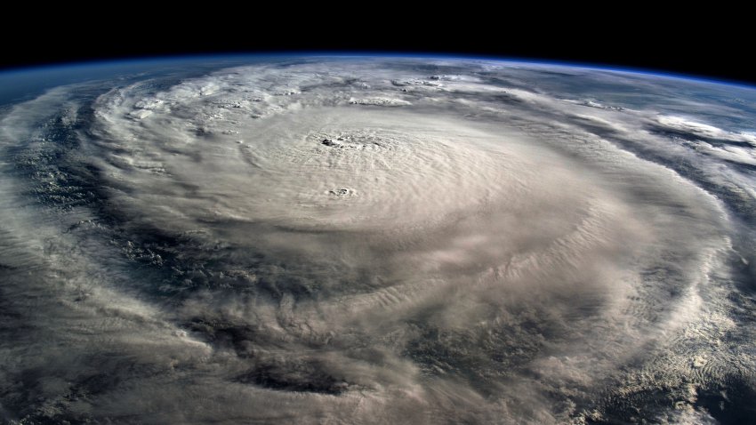 IN SPACE – OCTOBER 8:  (EDITOR’S NOTE: This Handout image was provided by a third-party organization and may not adhere to Getty Images’ editorial policy.) In this NASA handout, Hurricane Milton, a Category 5 storm at the time of this photograph, is pictured in the Gulf of Mexico off the coast of Yucatan Peninsula on October 8, 2024 seen from the International Space Station as it orbited 257 miles above. (Photo by NASA via Getty Images)