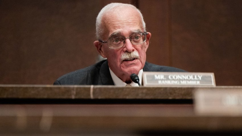 WASHINGTON, DC- MARCH 5: Congressman Gerry Connolly (D-VA) questions witnesses during a House Committee on Oversight and Government Reform hearing titled “A Hearing with Sanctuary City Mayors” in Washington, DC on March 5, 2025. (Photo by Nathan Posner/Anadolu via Getty Images)