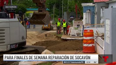 A todo vapor la reparación de enorme socavón en Bayamón