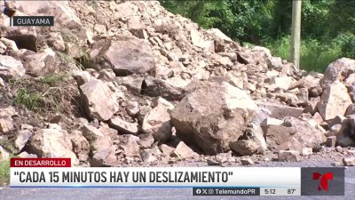 Gigantesco derrumbe bloquea tramo de principal carretera en Guayama