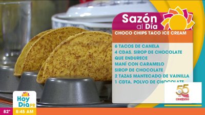 Sazón al día | Choco chips taco ice cream
