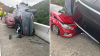 Guagua termina encima de auto en accidente en la PR-52 de Cayey a Caguas