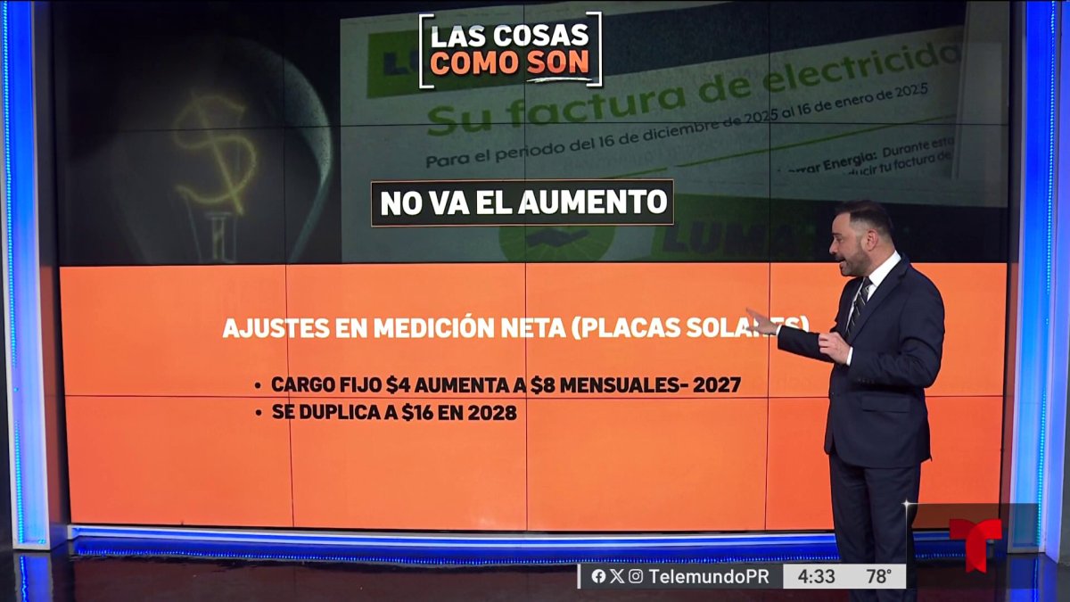 Aumento cargo fijo en tarifa de energía eléctrica – Telemundo Puerto Rico