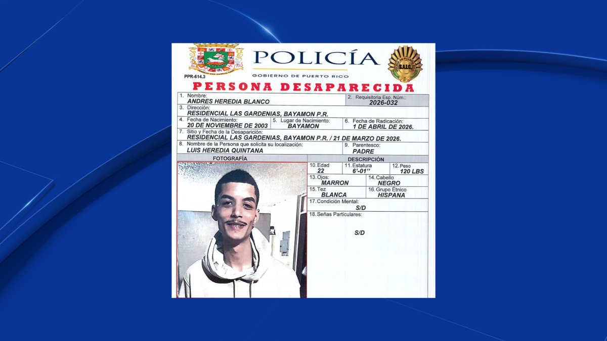 Reportan a joven de 22 años desaparecido en Bayamón