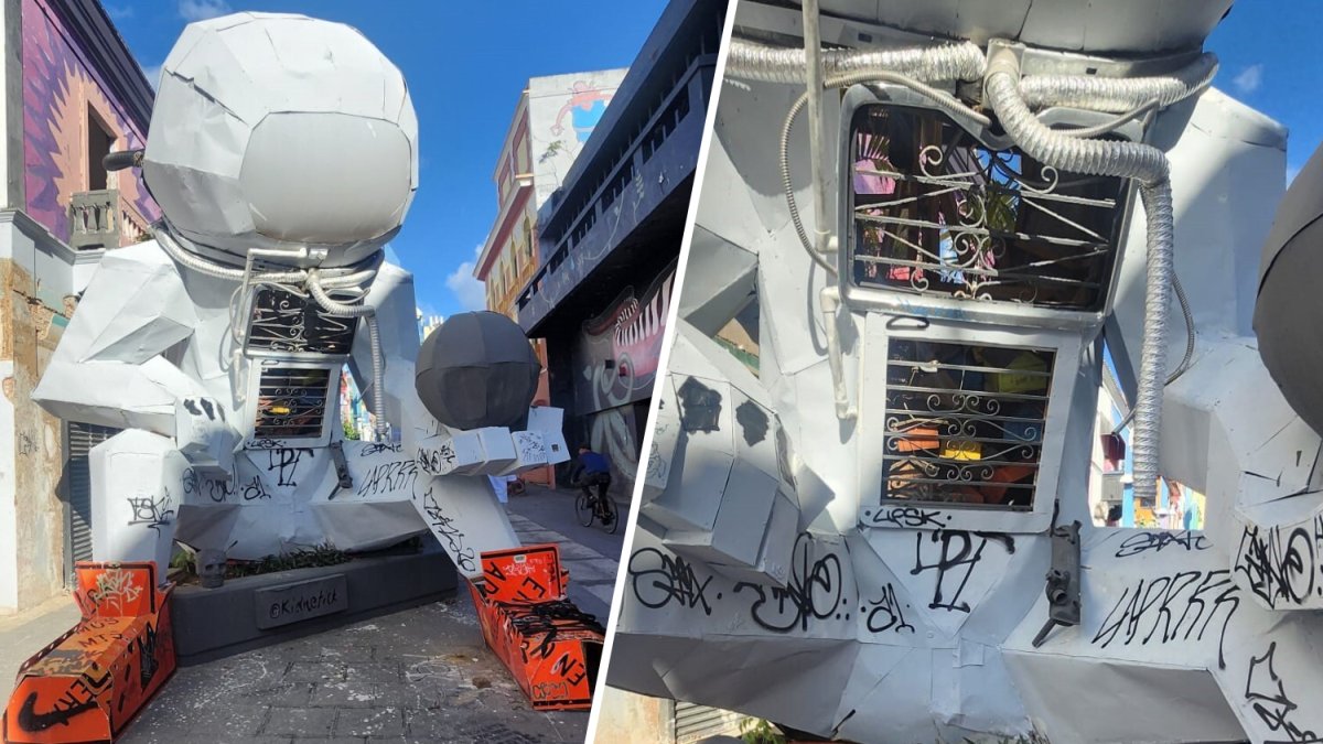 Radican cargos por vandalismo contra escultura en Río Piedras