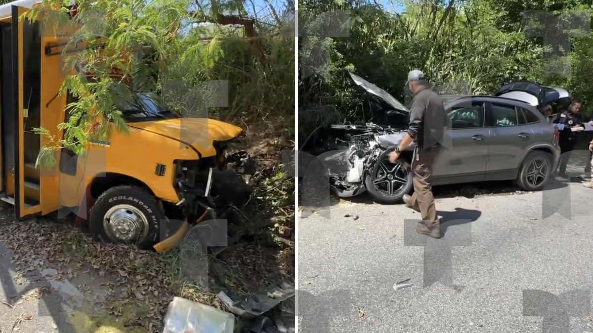 Accidente con guagua escolar en Yauco