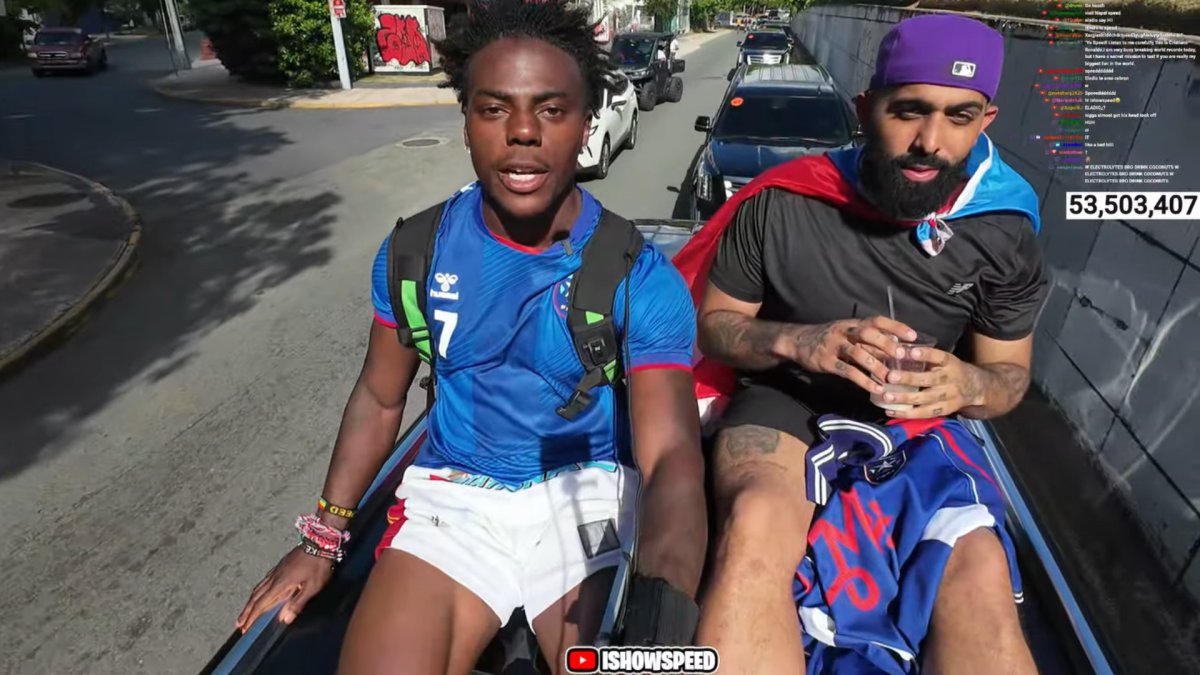 “I Show Speed” transmite en vivo su recorrido por San Juan