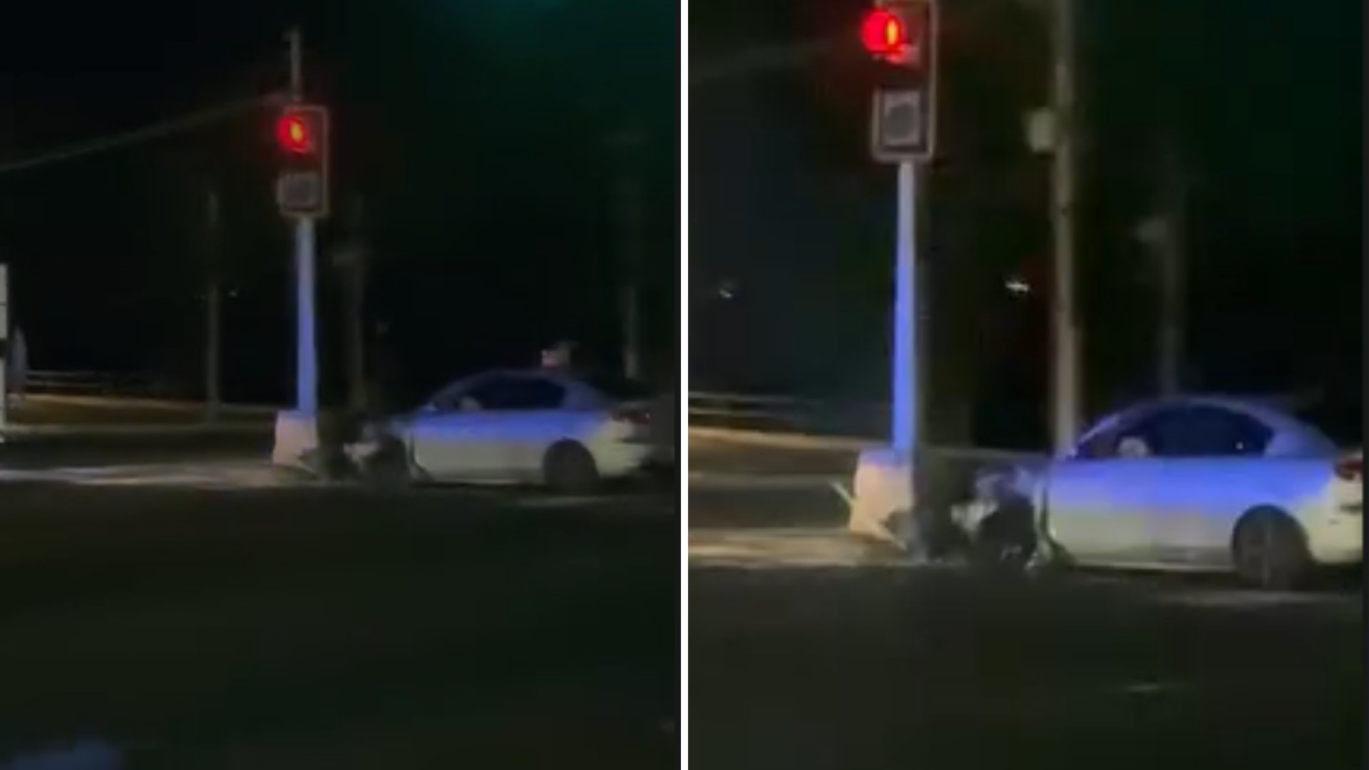 Adulto mayor impacta base de semáforo en Mayagüez