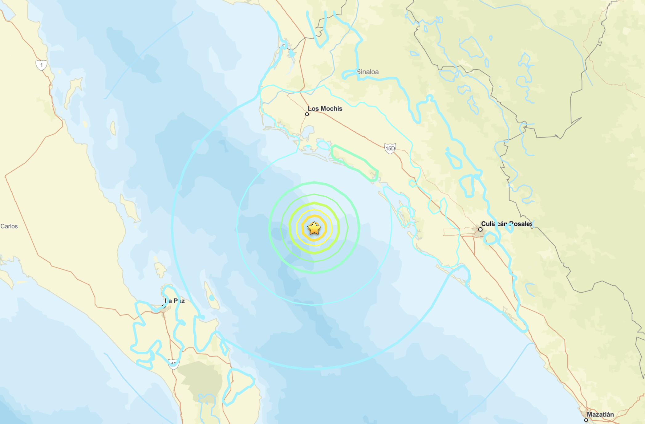 Terremoto de magnitud preliminar 6.0 se registra frente a la costa de México