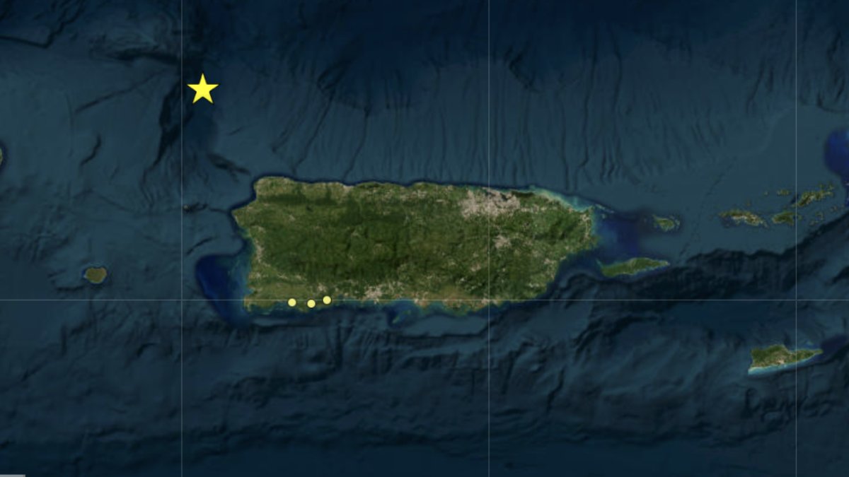 Se registra sismo de magnitud 5.0 al noroeste de Puerto Rico