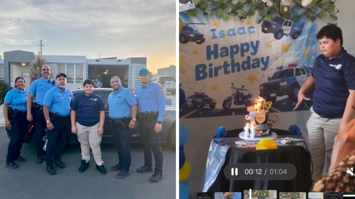 Policías de Salinas cumplen el deseo de niño de 13 años y asisten a su cumpleaños