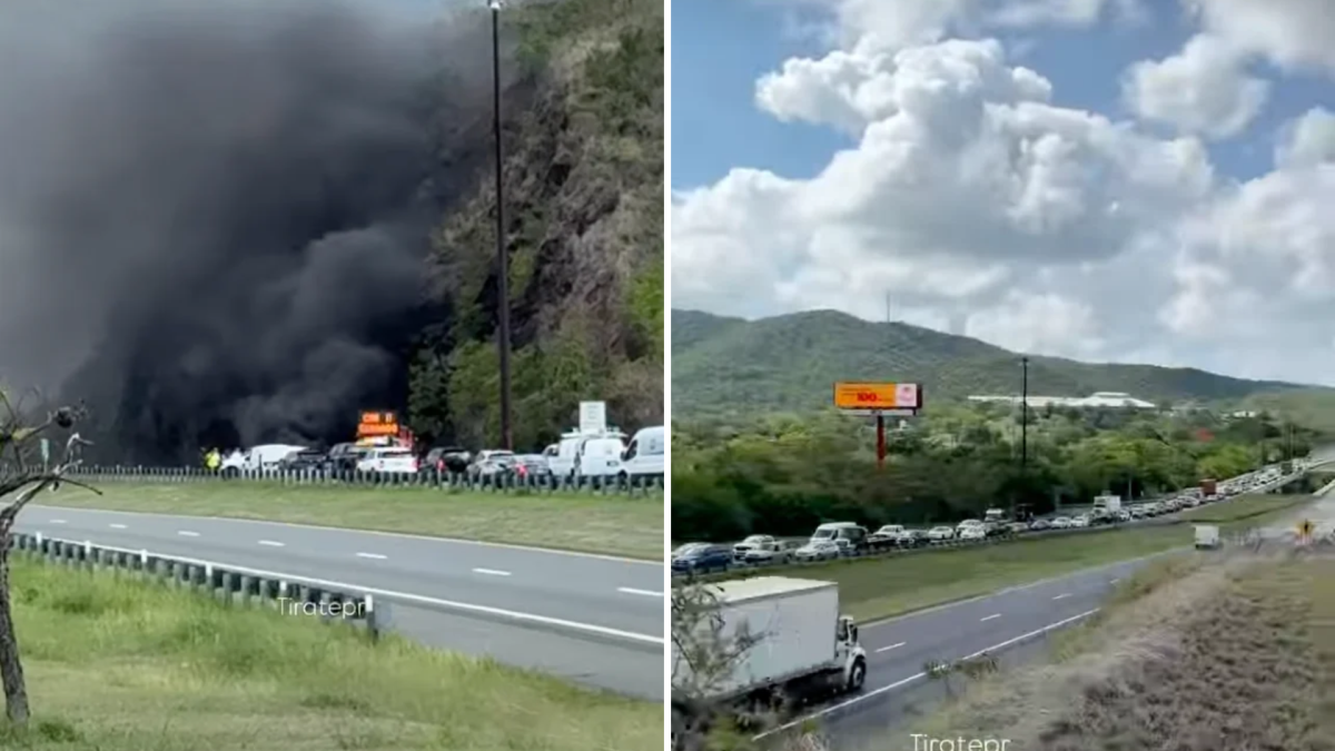 Vehículo incendiado en PR-52 causa cierre temporal de carril entre Cayey y Salinas