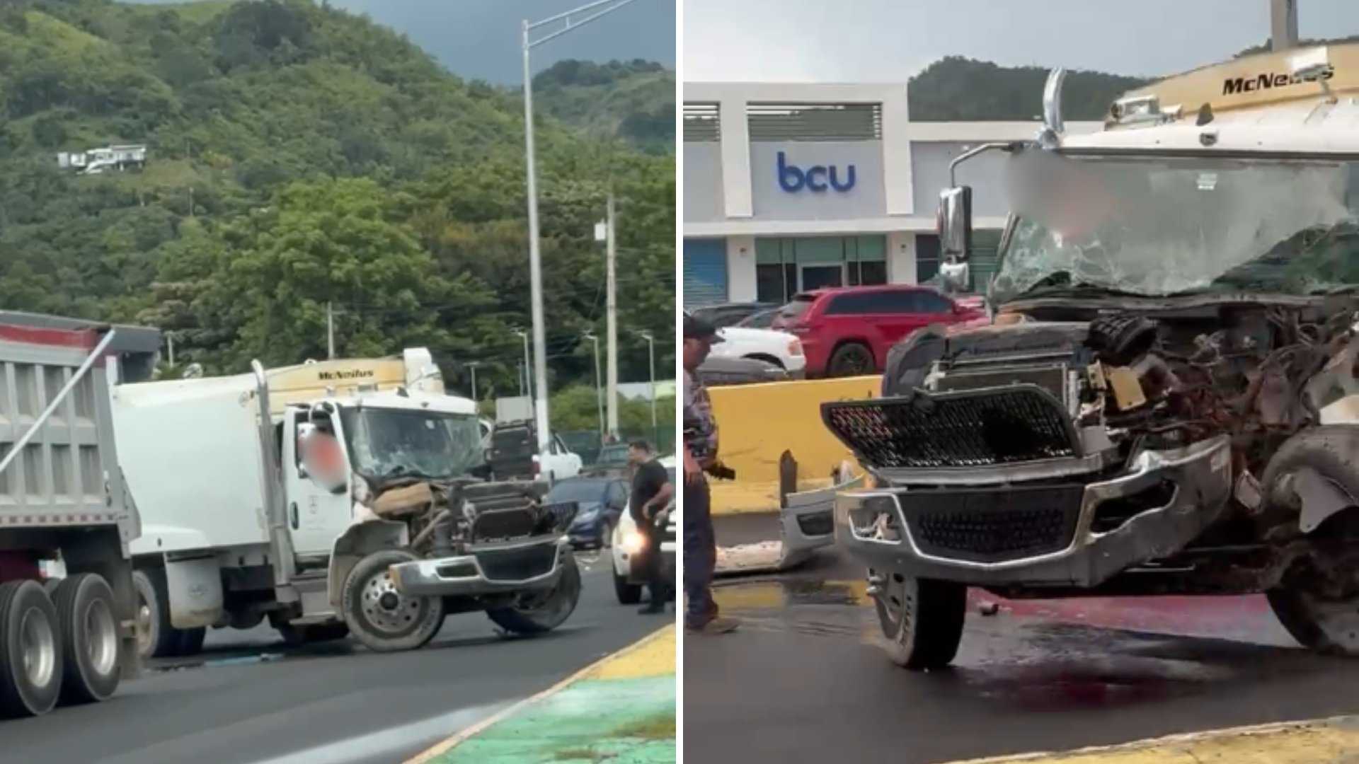 Accidente con camión en Añasco