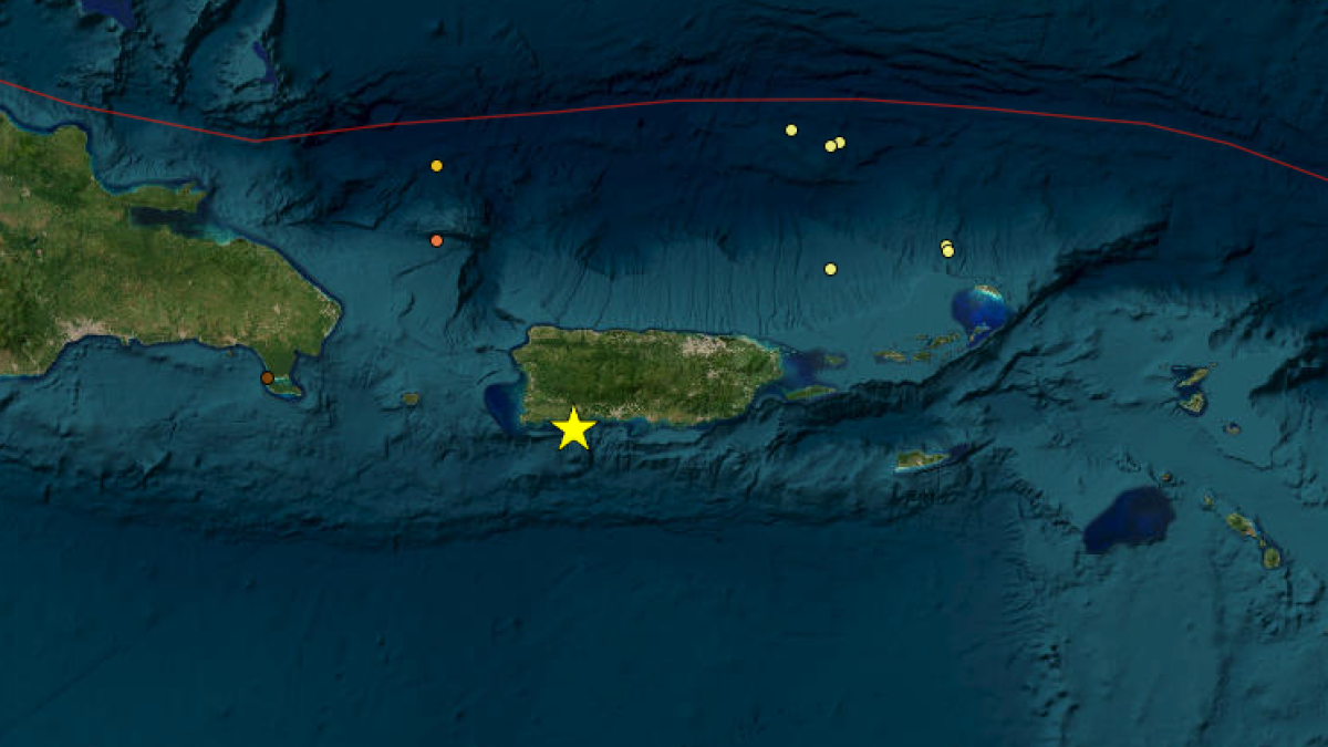 Se registra temblor de 4.8 en el sur de Puerto Rico
