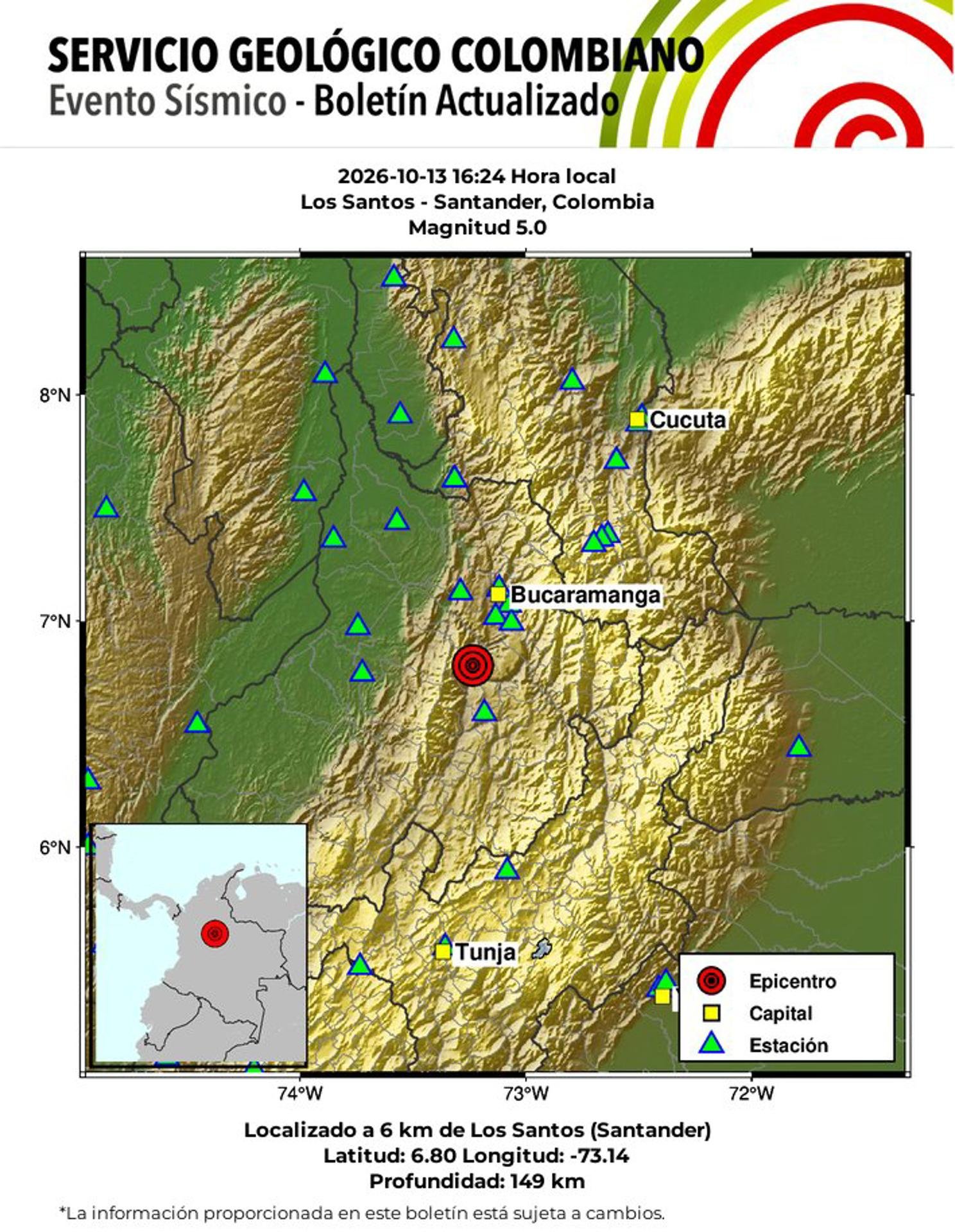 Imagen de la cobertura de: Sismo de magnitud 5.0 sacude el noreste de Colombia