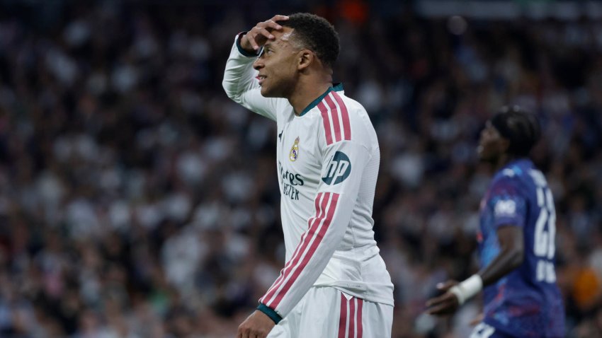 El delantero del Real Madrid Kylian Mbappé. EFE/Juanjo Martín